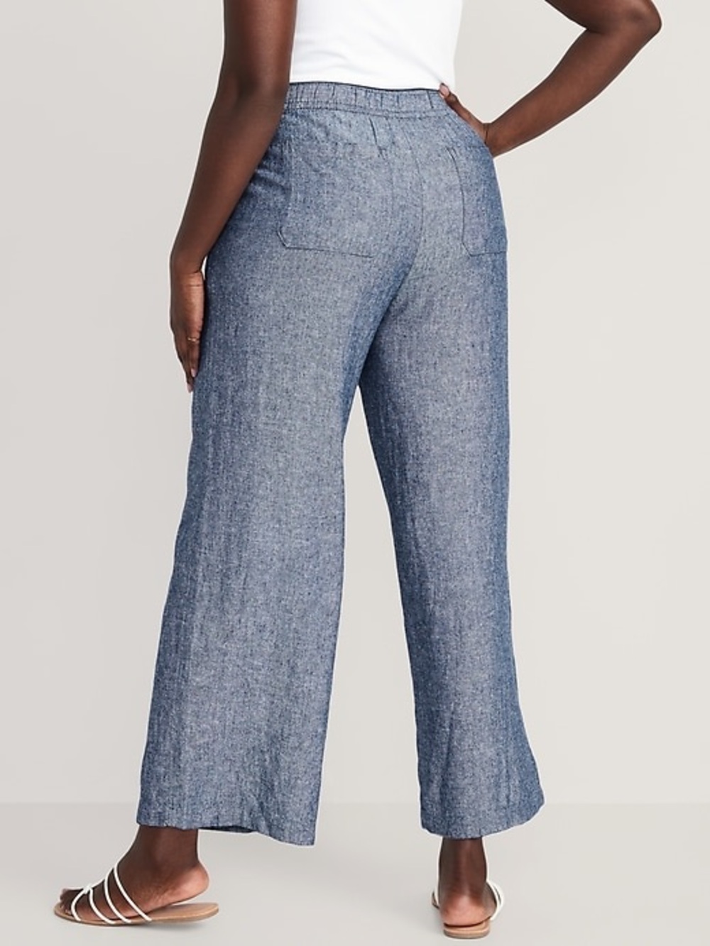 Old Navy NWT High-Waisted Linen-Blend Wide-Leg Pants Large - Picture 2 of 8
